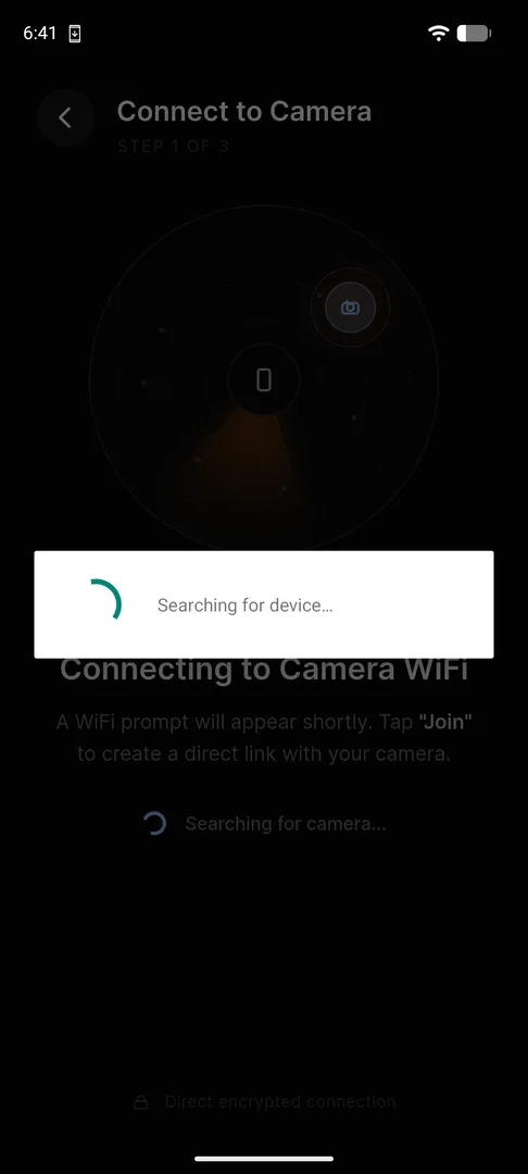 Searching for the camera device